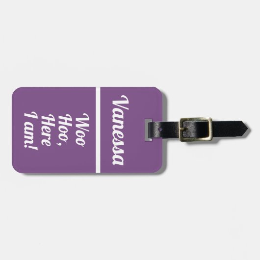 Gepersonaliseerde Woo Hoo | Funny Bagagelabel (Voorkant horizontaal)