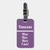 Gepersonaliseerde Woo Hoo | Funny Bagagelabel (Voorkant verticaal)