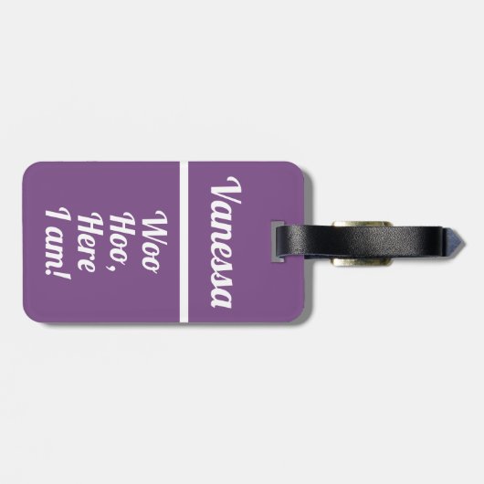 Gepersonaliseerde Woo Hoo | Funny Bagagelabel (Achterkant horizontaal)