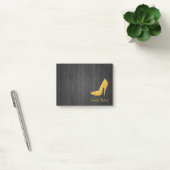 Gepersonaliseerde Wooden Gold-schoen met hoge hiel Post-it® Notes (Kantoor)