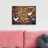 Gepersonaliseerde Woodland Baby Boy Nursery Birth Canvas Afdruk (Insitu (Woonkamer))