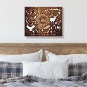 Gepersonaliseerde Woodland Baby Boy Nursery Birth Canvas Afdruk (Insitu (Slaapkamer))