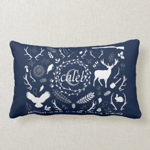 Gepersonaliseerde Woodland Baby Boy Nursery Birth  Kussen