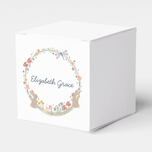 Gepersonaliseerde Woodland Baby shower geschenkdoo Bedankdoosjes (Voorkant Zijde)