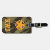 Gepersonaliseerde Woodland Camouflage Uniform Bagagelabel (Voorkant horizontaal)