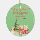 Gepersonaliseerde Woodland Christmas Keramisch Ornament (Links)