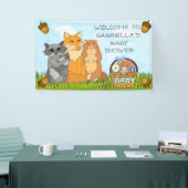 Gepersonaliseerde Woodland Creatures Boy Baby show Spandoek (Beurs)