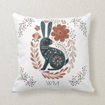 Gepersonaliseerde Woodland Rabbit Folk Art