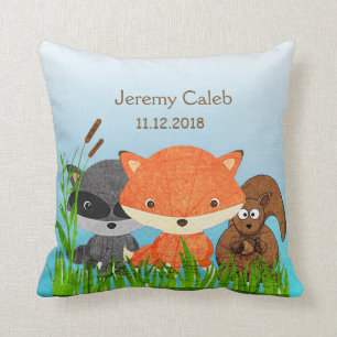 Gepersonaliseerde Woodlands Dieren Fox Sierkussen