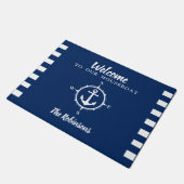 Gepersonaliseerde woonboot met kompasanker deurmat (Schuin)