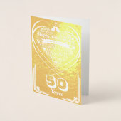 Gepersonaliseerde Word Art 50e Jubileum Goud Folie Kaarten (Voorkant)