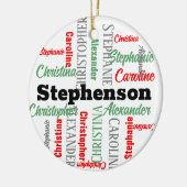 Gepersonaliseerde Word-Art Collage Familie Vakanti Keramisch Ornament (Links)