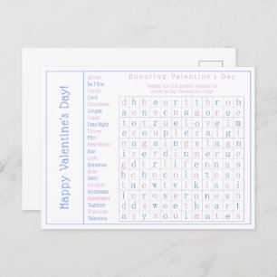 Gepersonaliseerde Word Search Puzzel, Valentijnsda Feestdagenkaart