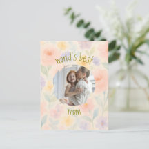 Gepersonaliseerde 'World's Best Mom' Floral Kaart
