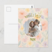 Gepersonaliseerde 'World's Best Mom' Floral Kaart (Voorkant / Achterkant)