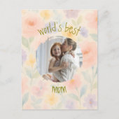 Gepersonaliseerde 'World's Best Mom' Floral Kaart (Voorkant)