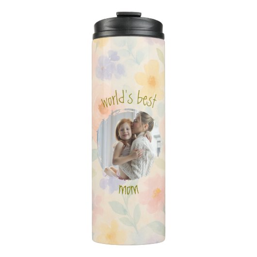 Gepersonaliseerde 'World's Best Mom' Thermal Tumbl Thermosbeker (Voorkant)