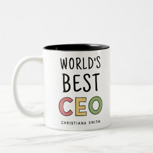 Gepersonaliseerde World's beste CEO Tweekleurige Koffiemok