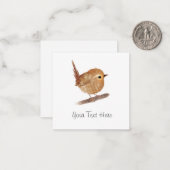 Gepersonaliseerde Wren Bird Flat Note Kaart Notitiekaartje (Voorkant / Achterkant in situ)