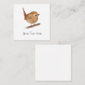 Gepersonaliseerde Wren Bird Flat Note Kaart Notitiekaartje (Voorkant / Achterkant)