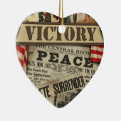 Gepersonaliseerde WWII-organisatie voor vrede en o Keramisch Ornament (Rechts)