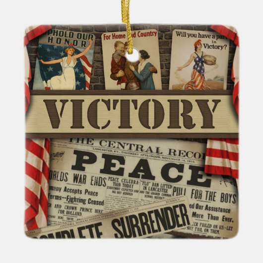 Gepersonaliseerde WWII Overwinningsversiering Keramisch Ornament (Voorkant)