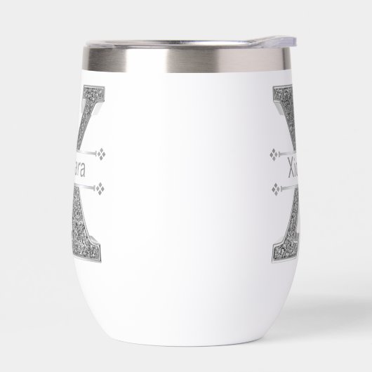 Gepersonaliseerde X Initiaal Silver Monogram Jouw (Links)