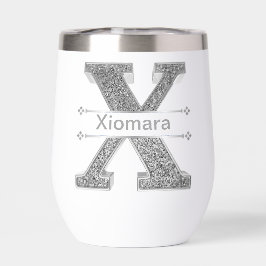 Gepersonaliseerde X Initiaal Silver Monogram Jouw 