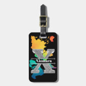 Gepersonaliseerde X Initiaal Silver Monogram Jouw Bagagelabel (Voorkant verticaal)