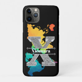 Gepersonaliseerde X Initiaal Silver Monogram Jouw  Case-Mate iPhone Case