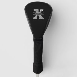 Gepersonaliseerde X Initiaal Silver Monogram Jouw  Golfheadcover