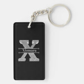 Gepersonaliseerde X Initiaal Silver Monogram Jouw Sleutelhanger (achterkant)