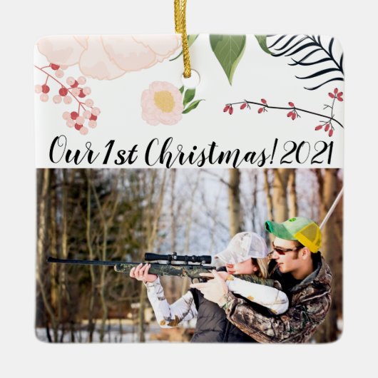 Gepersonaliseerde XMAS Ornament Baby Roze Kosmos o (Voorkant)