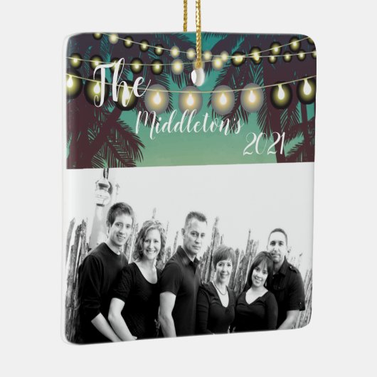 Gepersonaliseerde XMAS Ornament Beach Sunset Palm  (Rechts)