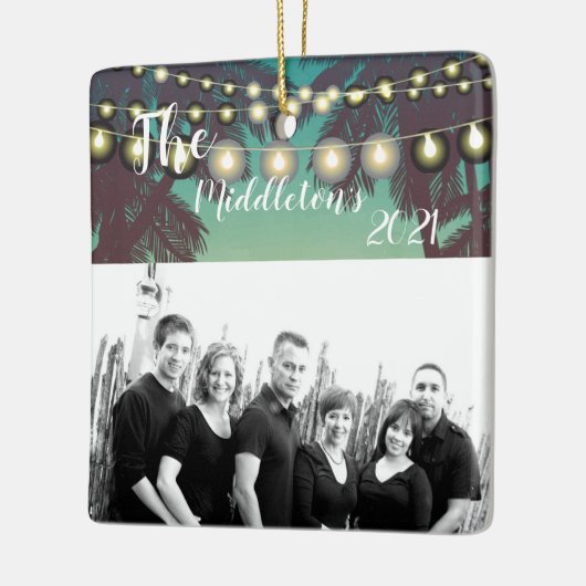 Gepersonaliseerde XMAS Ornament Beach Sunset Palm  (Links)