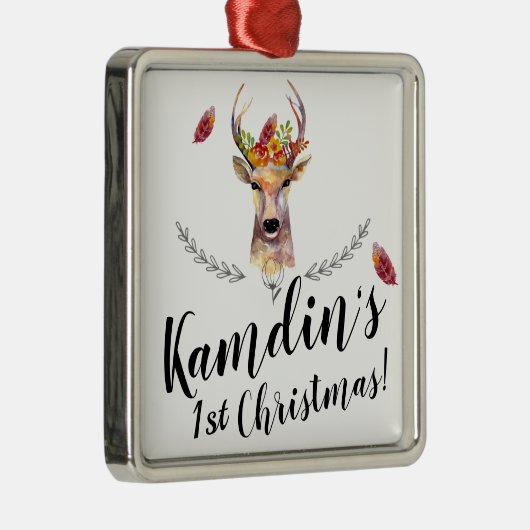Gepersonaliseerde XMAS Ornament boho hert Buck hoo (Rechts)