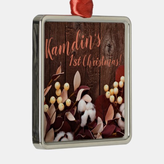 Gepersonaliseerde XMAS Ornament Cotton Branch op D (Rechts)