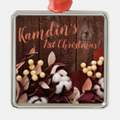 Gepersonaliseerde XMAS Ornament Cotton Branch op D (Voorkant)
