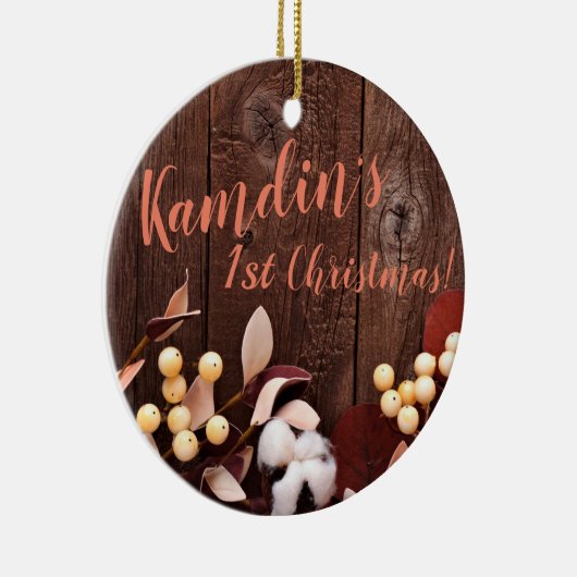 Gepersonaliseerde XMAS Ornament Cotton Branch op D (Rechts)