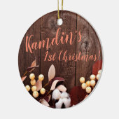 Gepersonaliseerde XMAS Ornament Cotton Branch op D (Links)