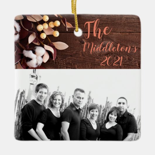 Gepersonaliseerde XMAS Ornament Cotton Branch op D (Voorkant)