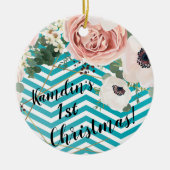 Gepersonaliseerde XMAS Ornament geometrisch Roos C (Voorkant)