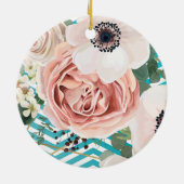 Gepersonaliseerde XMAS Ornament geometrisch Roos C (Achterkant)