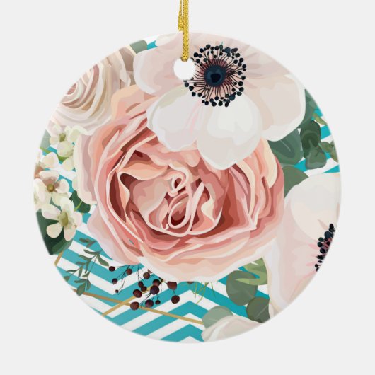 Gepersonaliseerde XMAS Ornament geometrisch Roos C (Achterkant)