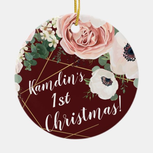 Gepersonaliseerde XMAS Ornament Geometrische Tuinw (Voorkant)