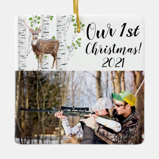 Gepersonaliseerde XMAS Ornament Herten Doe Buck Wo (Voorkant)