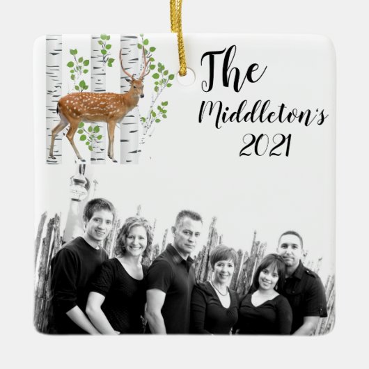 Gepersonaliseerde XMAS Ornament Herten Doe Buck Wo (Voorkant)