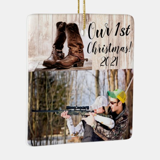 Gepersonaliseerde XMAS Ornament laarzen land rusti (Rechts)