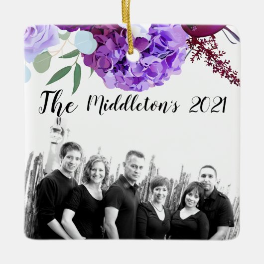 Gepersonaliseerde XMAS Ornament Lavendel Hibiscus  (Voorkant)