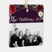 Gepersonaliseerde XMAS Ornament Plum Paarse Rozen  (Rechts)